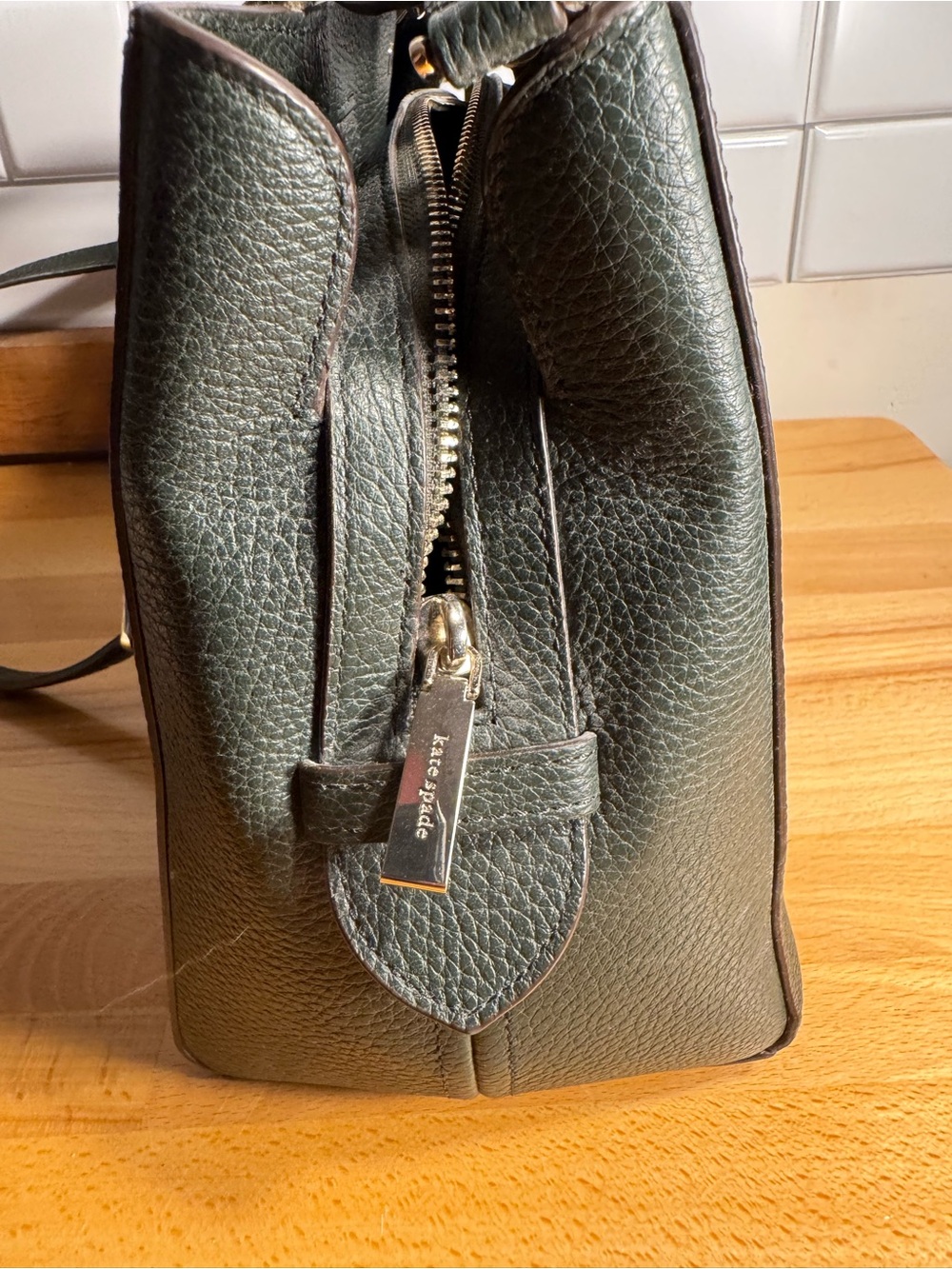 Kate Spade New York Leila Medium Triple Compartment Satchel Emerald Green - Picture 4 of 16